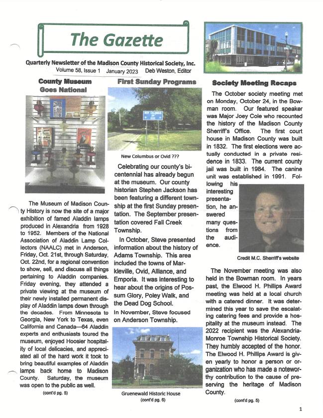 Madison County, Indiana Newsletter Jan 2023