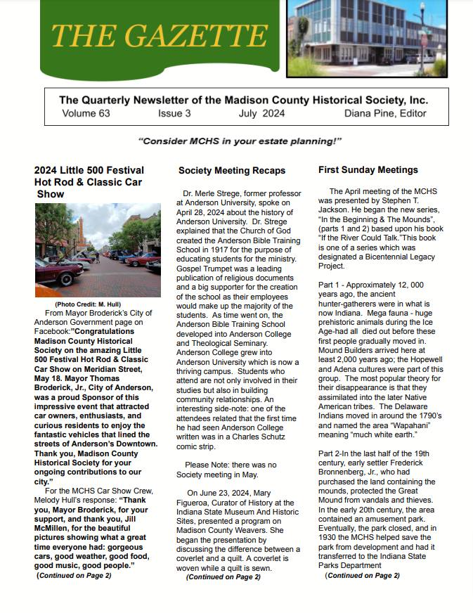 Madison County, Indiana Newsletter July 2024