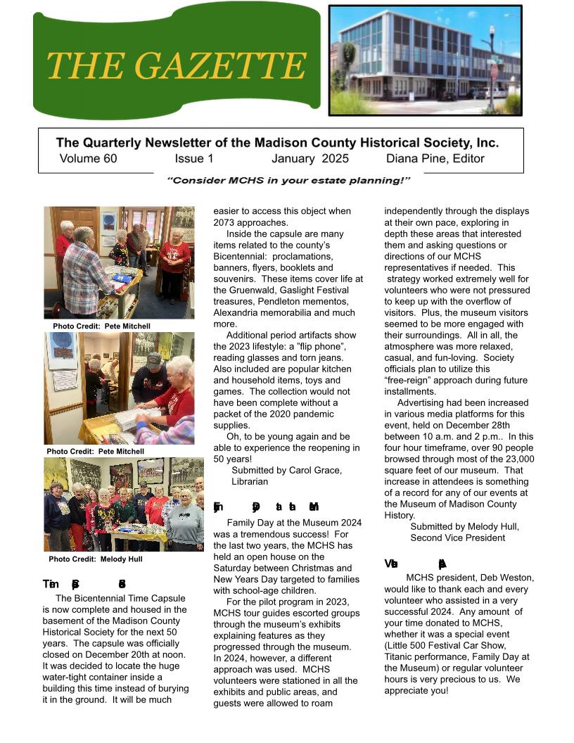 Madison County, Indiana Newsletter Oct 2024