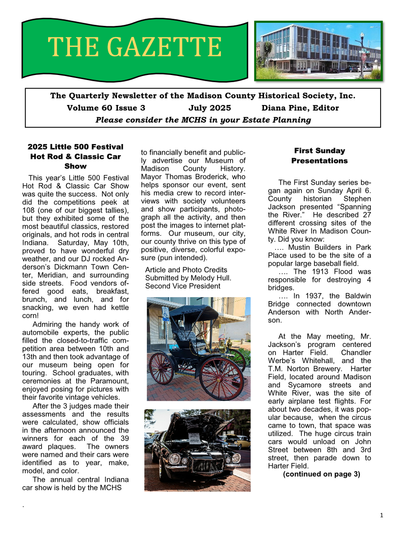 Madison County, Indiana Newsletter Oct 2024