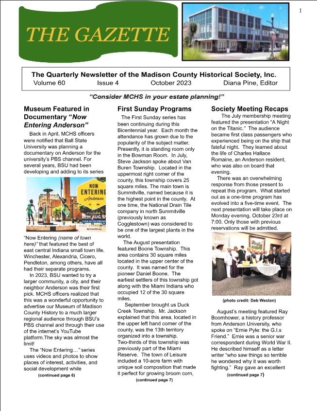 Madison County, Indiana Newsletter July 2023